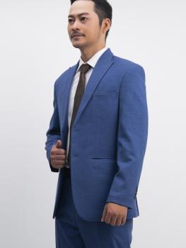 Bộ Suit Xanh Gân Nhạt Vegoc Classic Fit TGS184